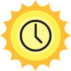  Graphic of the Sun with a clock